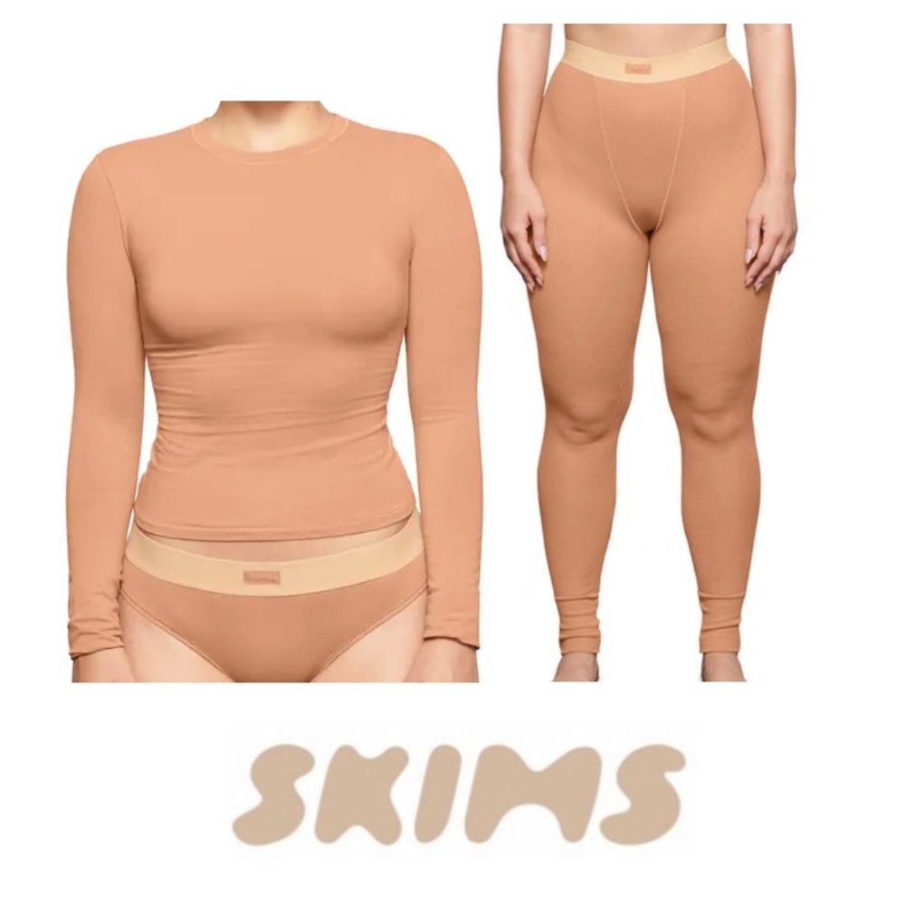Skims cotton jersey t shirt & Rib leggings set SEDONA